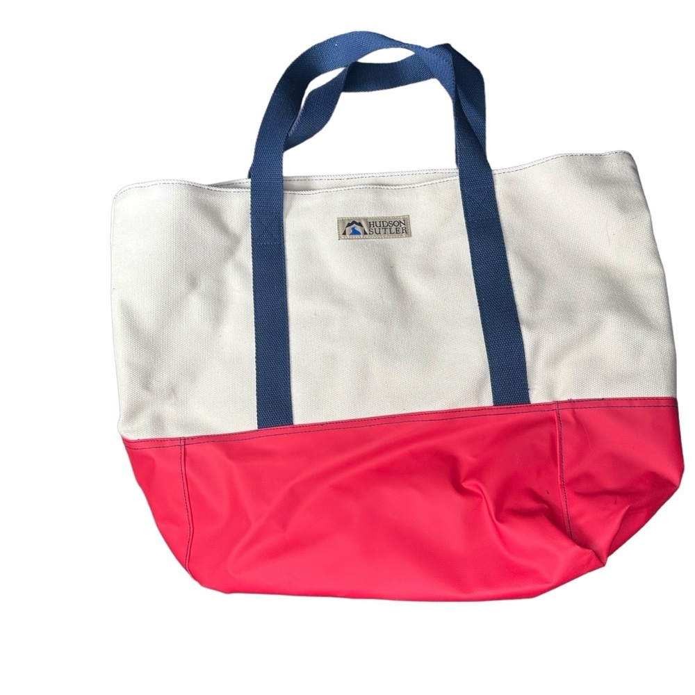 Hudson Sutler Weekender Tote Bag White Pink Blue